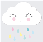 Vinilo nube y gotas Baby sky grande